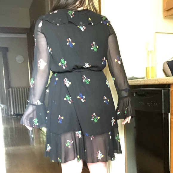 Cynthia Rowley Malibu Black Ruffle Wrap Dress - Picture 8 of 11